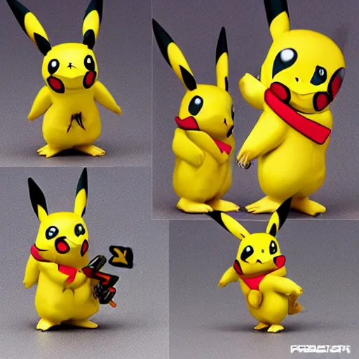 Prompt: pikachu as a warhammer tabletop figurine t