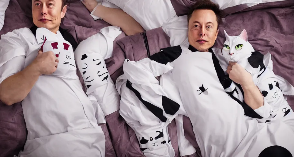 Image similar to elon musk with cat ears dakimakura