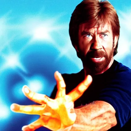 Image similar to chuck norris throwing a kamehameha