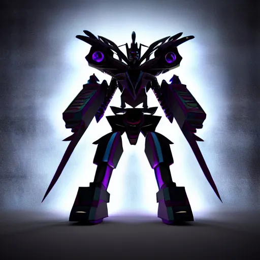 Prompt: goth transformers, 3 d character model, epic, 3 d render, white background, front view, shadows