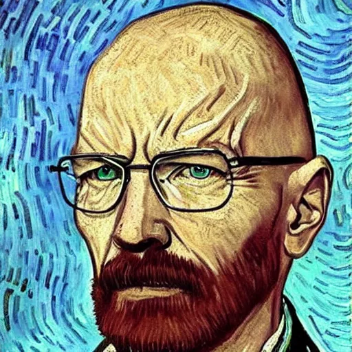 Image similar to walter white painted by Vincent van Gogh