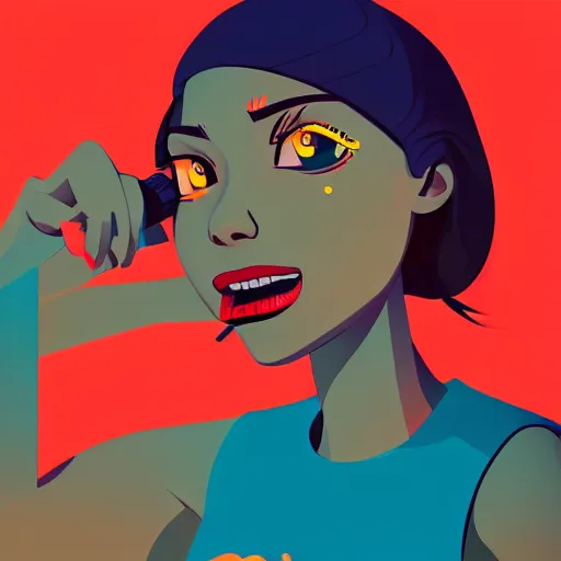 Image similar to 2 d character design, female rapper, vector art, digital art, portrait, 4 k, 8 k, sharp focus, smooth, illustration, concept art, music artist