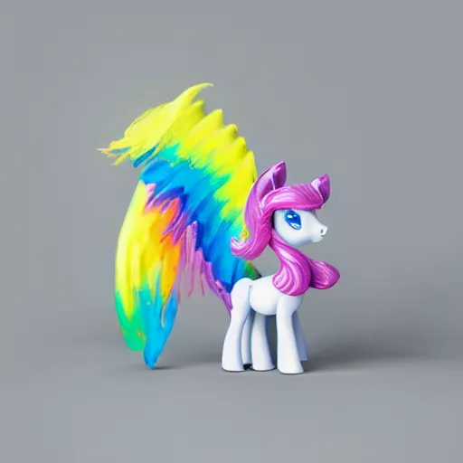 Image similar to studio photo of a ceramic figure, in the shape of a my little pony. photorealistic, minimalist, ultra detailed.