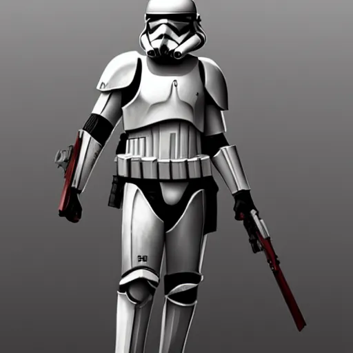 Image similar to an imperial stormtrooper walking, full body photography, extremely long shot, long shot, full-length, head-to-toe, concept art by Doug Chiang cinematic, realistic painting, high definition, concept art, the Mandalorian concept art style