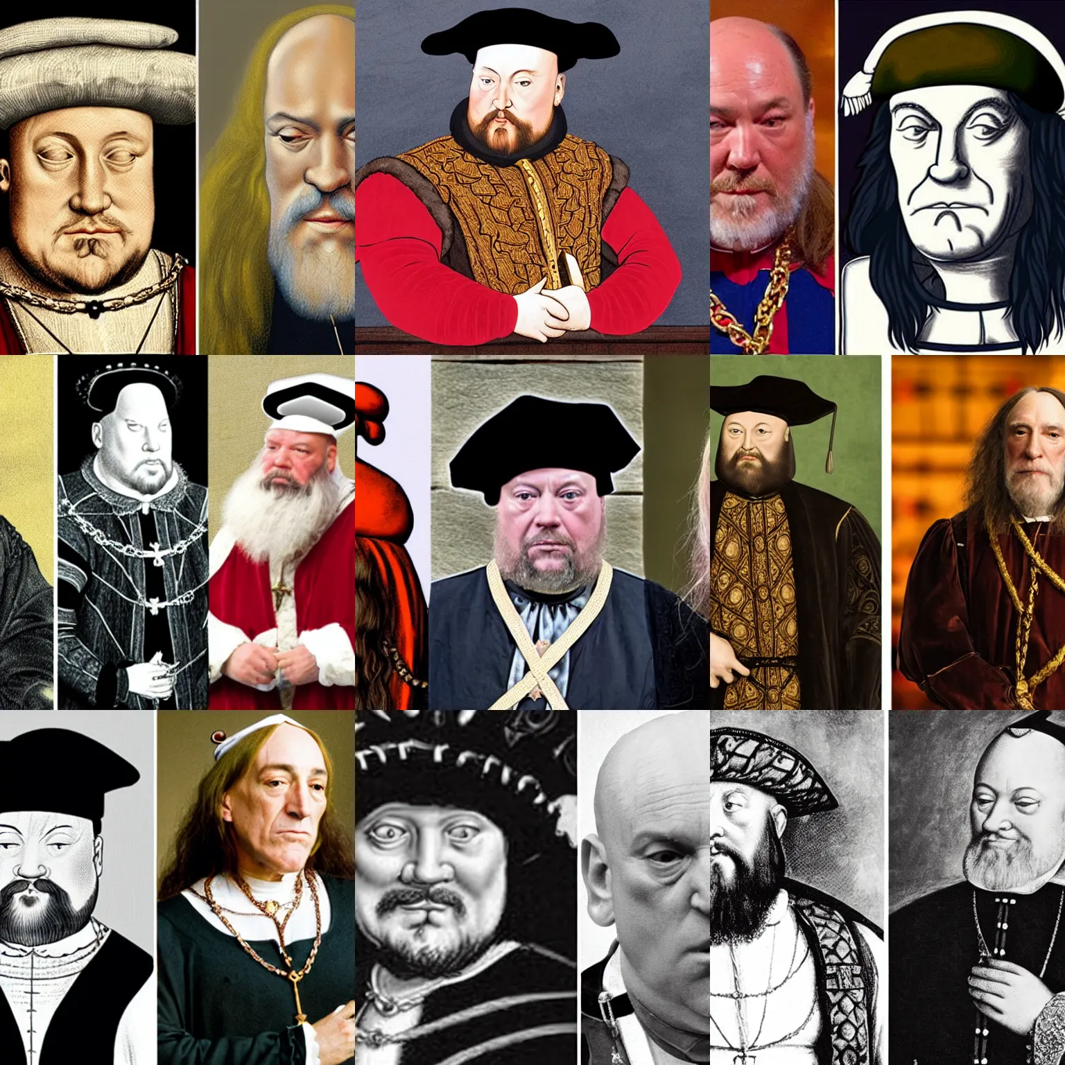 Prompt: Henry VIII, Popeye the sailor, and Patti Smith are on University Challenge