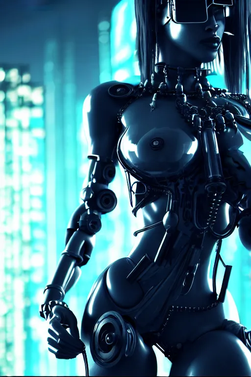 Prompt: cyberpunk day, abstract black oil, gear mecha, beautiful woman body, detailed acrylic, grunge, intricate complexity, rendered in unreal engine