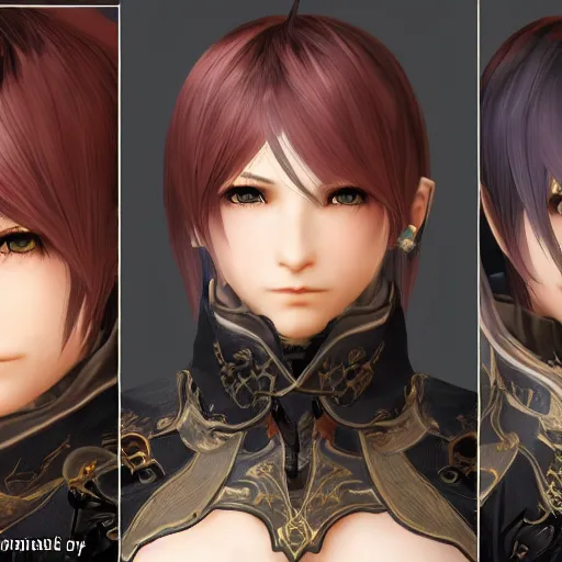 Image similar to a FFXIV character. Final Fantasy 14, portrait, video game screenshot, highly detailed