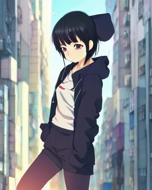 anime visual portrait of a young black haired girl  Stable Diffusion   OpenArt