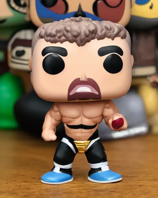 Image similar to Wrestler Funko Pop. Photographic, photography