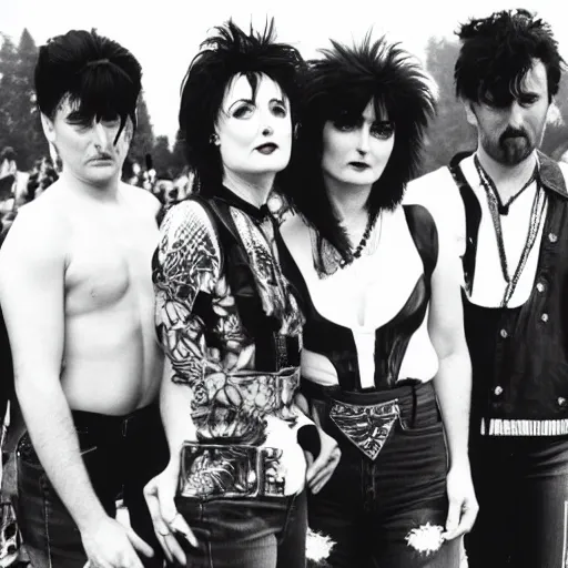 Prompt: siouxsie and the banshees playing at lollapalooza in 1 9 9 1 in enumclaw washington