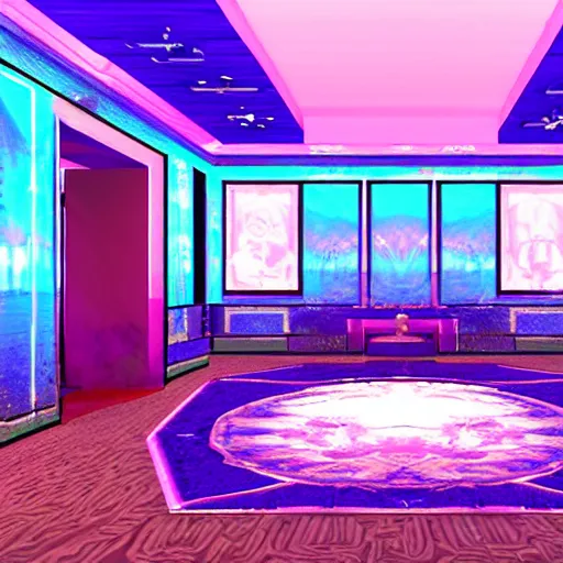 Image similar to vaporwave room