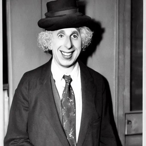 Prompt: harpo marx at the jalta conference