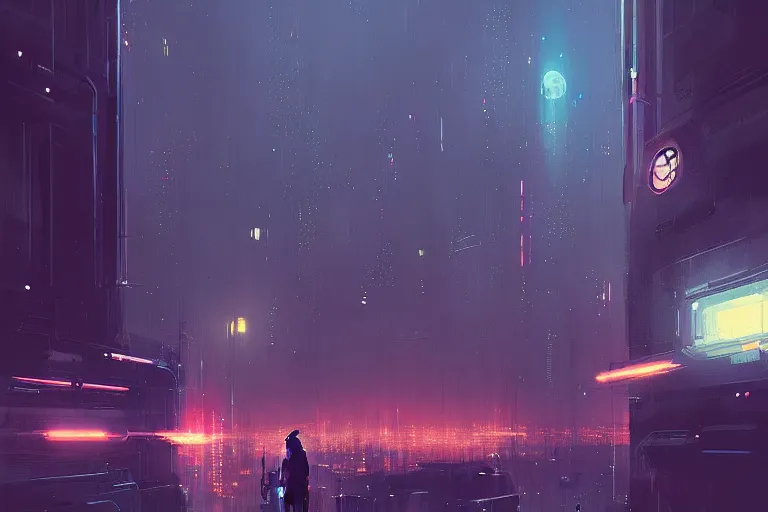 Image similar to a scifi illustration, Night City on Coruscant by ismail inceoglu