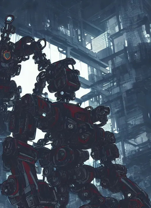 Image similar to intricate digital artwork of a giant japanese anime war mecha by by nuthin'but mech, by kallamity sketchbook, inspired by nier : automata, factory background, octane render, cgstation, 4 k resolution