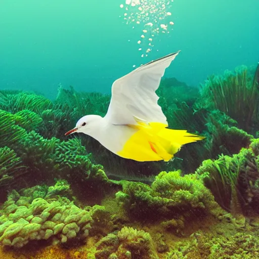 Prompt: underwater bird