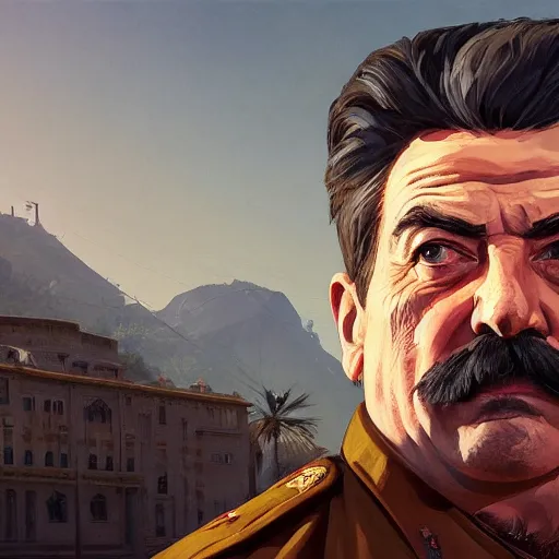 Prompt: highly detailed portrait, joseph stalin, in gta v, stephen bliss, unreal engine, fantasy art by greg rutkowski, loish, rhads, ferdinand knab, makoto shinkai and lois van baarle, ilya kuvshinov, rossdraws, tom bagshaw, global illumination, radiant light, detailed and intricate environment