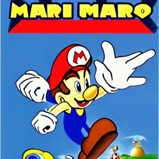 Image similar to 1940s disney film about super mario and sonic the hedgehog