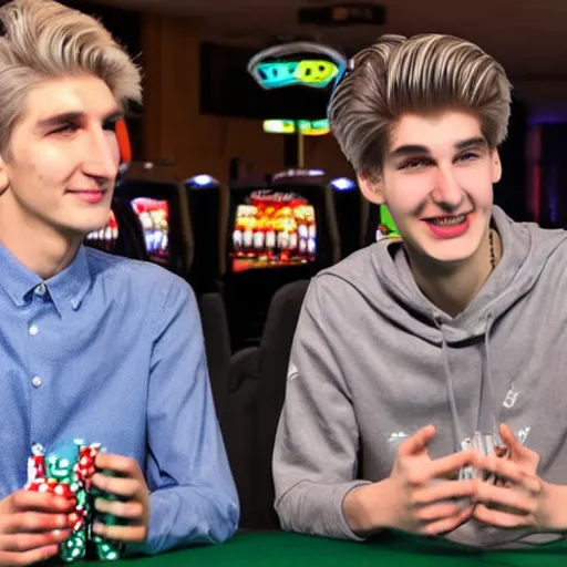 Image similar to really handsome gigachad xqc gambling : : realistic : : 1 dslr : : 1 - - quality 2