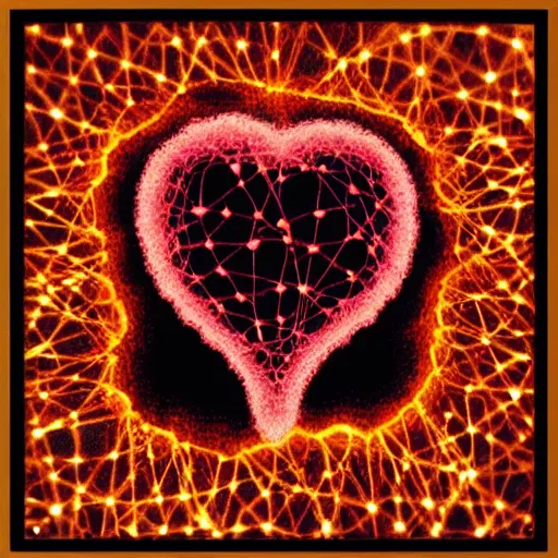 Image similar to “a neural network of hearts”