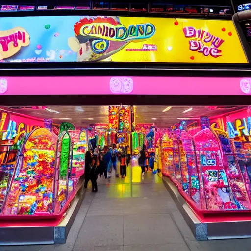 Image similar to a big candyland shop in times square