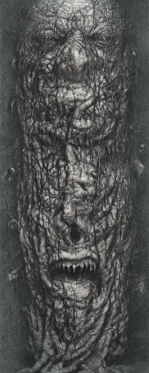 Prompt: fear face, kieth thomsen, zdzislaw beksinski