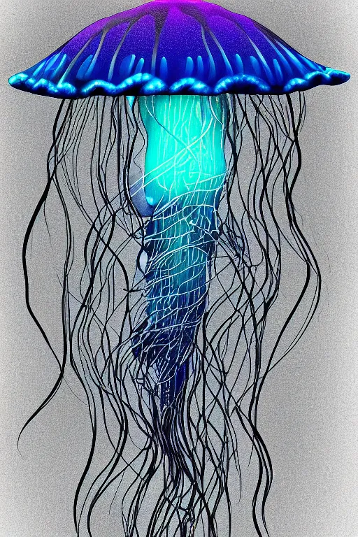 Image similar to glowing jellyfish, highly detailed, digital art, sharp focus, trending on art station