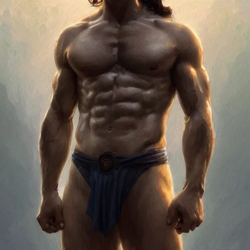 Image similar to Henry Cavill is a Greek god, gorgeous, amazing, muscular, intricate, elegant highly detailed, digital painting, artstation, concept art, sharp focus, illustration, art by artgerm, greg rutkowski, alphonse mucha