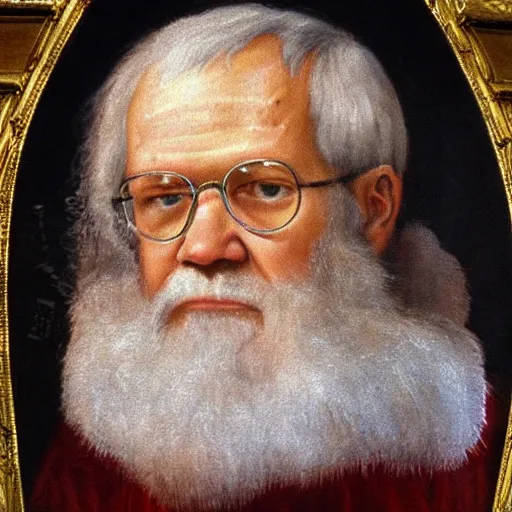 Image similar to renaissance oil painting of david letterman