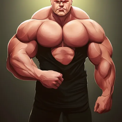 Prompt: portrait of the immensely towering bodybuilder Lucius Bjornsson with beautiful long pale blond hair, albino white pale skin, posing for a photoshoot in the golden hour, black tank top, broad shoulders and huge thick arms, ambient lighting, 4k, anime key visual, lois van baarle, ilya kuvshinov, rossdraws, artstation