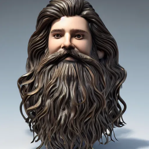 Prompt: a flawless, purely water sculpture of a man with long hair, with trimmed beard, smiling widely. sculpture made of water, extremely detailed, award-winning art, trending on Artstation