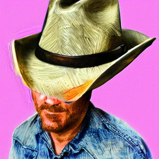 Image similar to phone wearing a cowboy hat, digital art