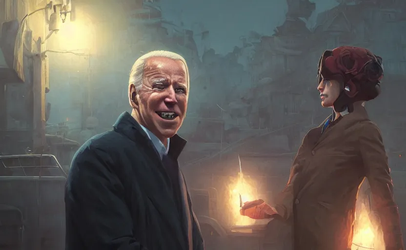 Image similar to highly detailed portrait of joe biden as a corpse, in gta v, stephen bliss, unreal engine, fantasy art by greg rutkowski, loish, rhads, ferdinand knab, makoto shinkai and lois van baarle, ilya kuvshinov, rossdraws, tom bagshaw, global illumination, radiant light, detailed and intricate environment