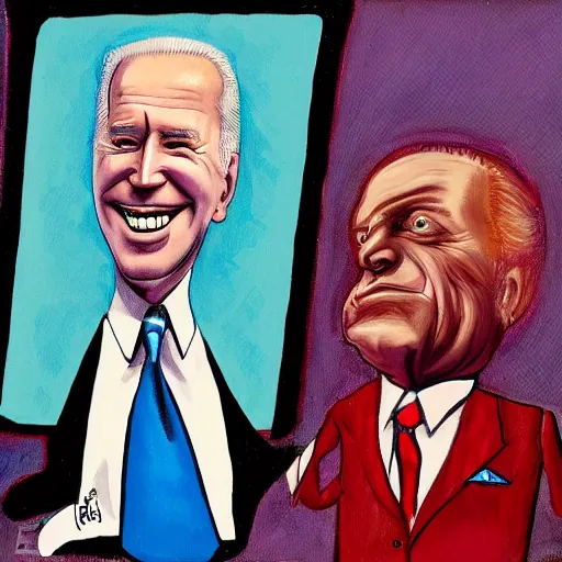 Image similar to freaky portrait of Joe Biden by Ed 'Big Daddy' Roth