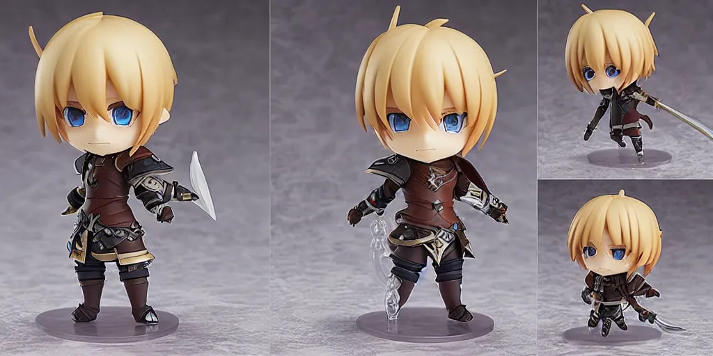 Image similar to gaius van baelsar from realm reborn, nendoroid full body hyperdetailed chibi, 8 k realistic, frostbite engine