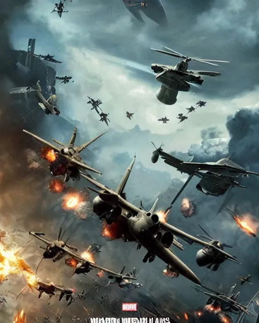 Prompt: world war 3, by Marvel Studios, cinematic movie poster, matte painting,