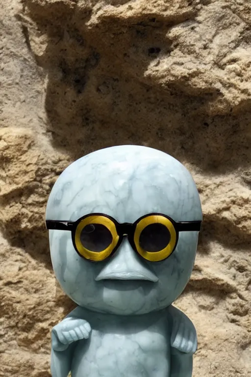 Prompt: marble sculpture of spongebob wearing sunglasses