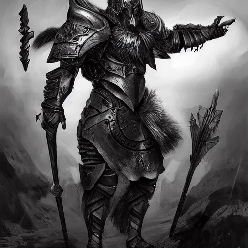 Image similar to a triumphant Minotaur in plate armor with black fur, fantasy concept art, high detail