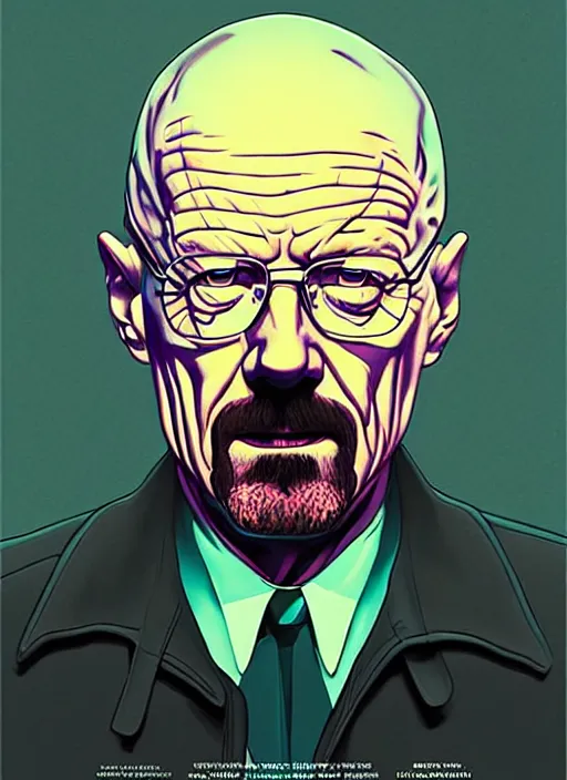 Prompt: poster artwork by Michael Whelan and Tomer Hanuka, of Walter White, from scene from Twin Peaks, clean