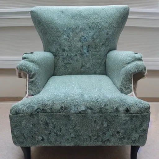 Image similar to upholstery ghostery. poltergeist. sheetghost made of chair fabric