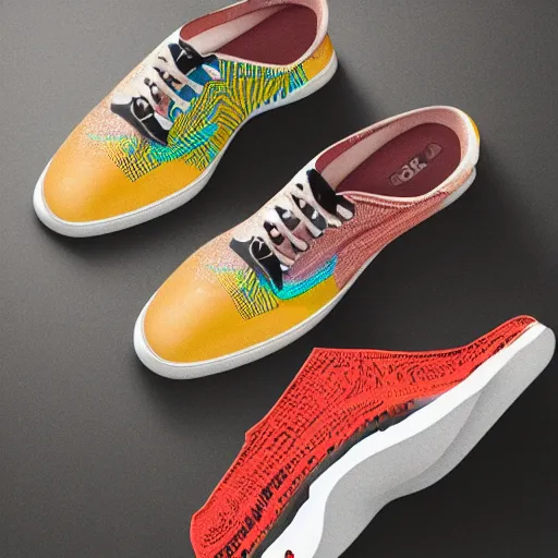 Prompt: shoe design trending non behance inspired by coral reef