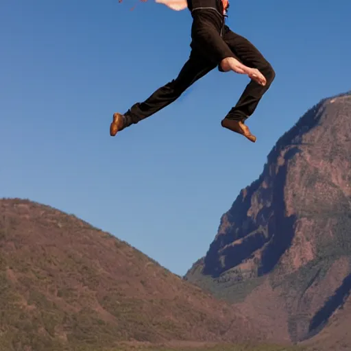 Prompt: man flying through air, flipping