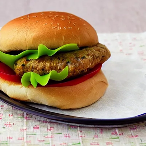 Image similar to futuristic chicken hamburger