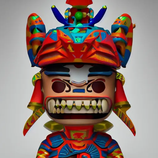 Prompt: 3 d toy aztec gods as funco toy, octane 8 k render, studio lighting, artstation