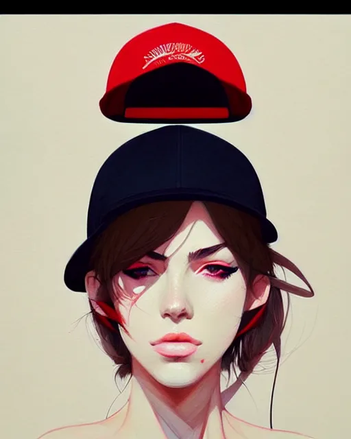 Image similar to a ultradetailed beautiful portrait panting of a stylish woman wearing a snapback, by conrad roset, greg rutkowski and makoto shinkai, trending on artstation