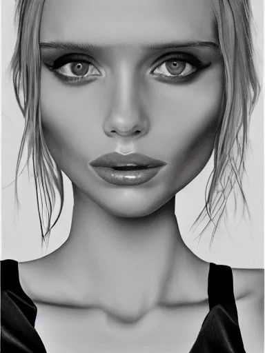 Prompt: portrait of abbey lee by serge birault