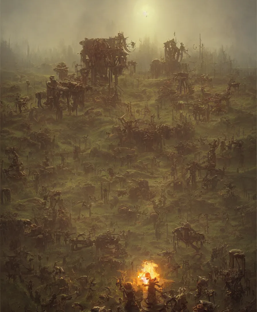 Image similar to roll dem bones, skull, illustrated by Simon Stålenhag and Gaston Bussiere, beautiful volumetric lighting style atmosphere, intricate, ultra detailed, photorealistic, trending on artstation