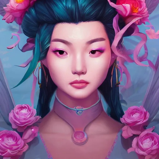 Prompt: a portrait of empress of china, art by lois van baarle and loish and ross tran and rossdraws and sam yang and samdoesarts and artgerm and saruei and disney and wlop, digital art, highly detailed, intricate, sharp focus, trending on artstation hq, deviantart, unreal engine 5, 4 k uhd image