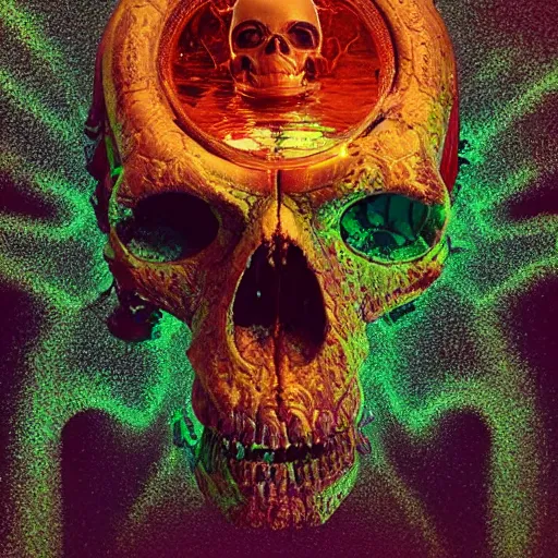 Image similar to portrait_of_a_melting_skull._intricate_abstract._intricate_artwork._by_Tooth_Wu_wlop_beeple_dan_mumford._octane_render_trending_on_artstat