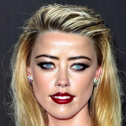 Image similar to a [ gourd ] carved shaped to look like ( amber heard face ) hybrid intercross