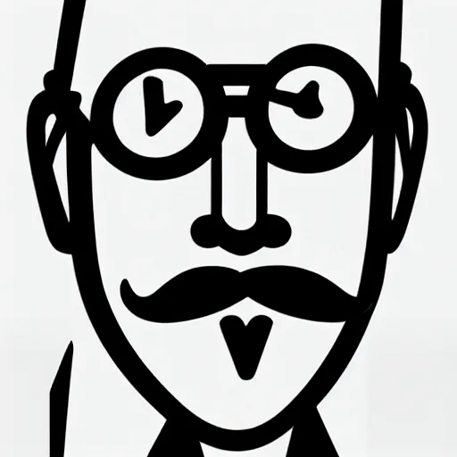 Image similar to taras schevchenko. face. old, balding, long moustache. simple vector graphics icon by andy warhol